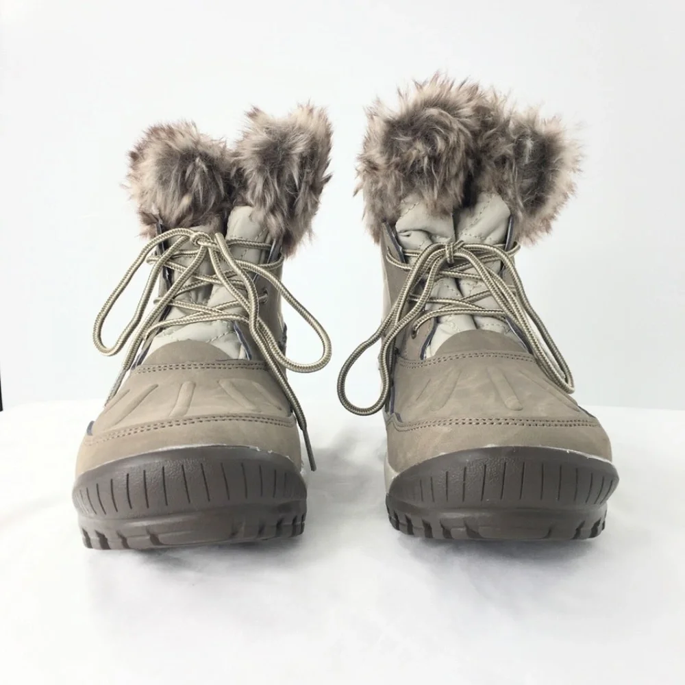 Bearpaw Women Boots Faux Fur Winter Waterproof Sheep Skin Lining Brown Sz 8 - Picture 2 of 16